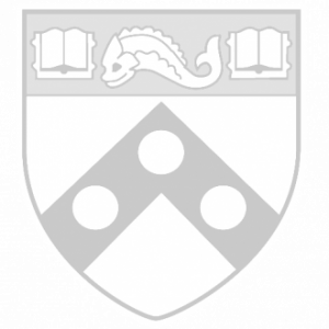 grayscale of Penn shield
