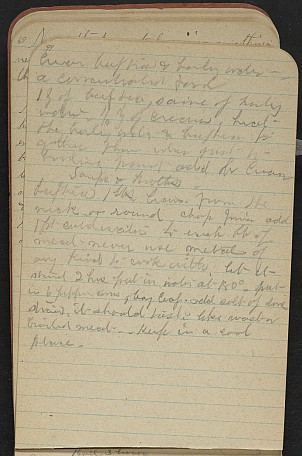 [page 66v V.1] [illegible] beef tea and barley water – a concentrated food 1 oz of beef tea, same of barley water, ½ oz of cream, ...